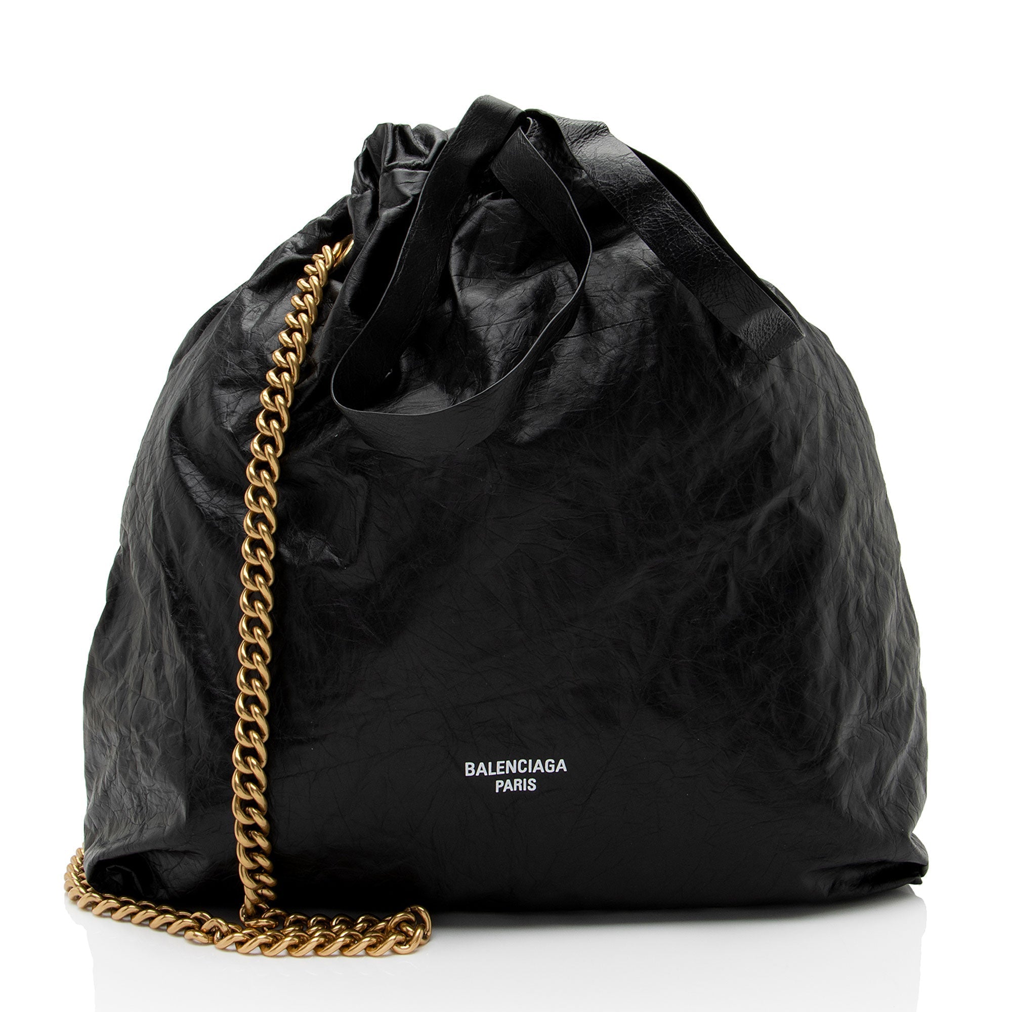 Balenciaga Crushed Calfskin Crush Medium Chain Shoulder Bag