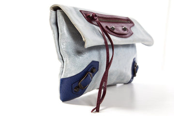 Balenciaga Multicolored Leather Motocross Envelope Clutch