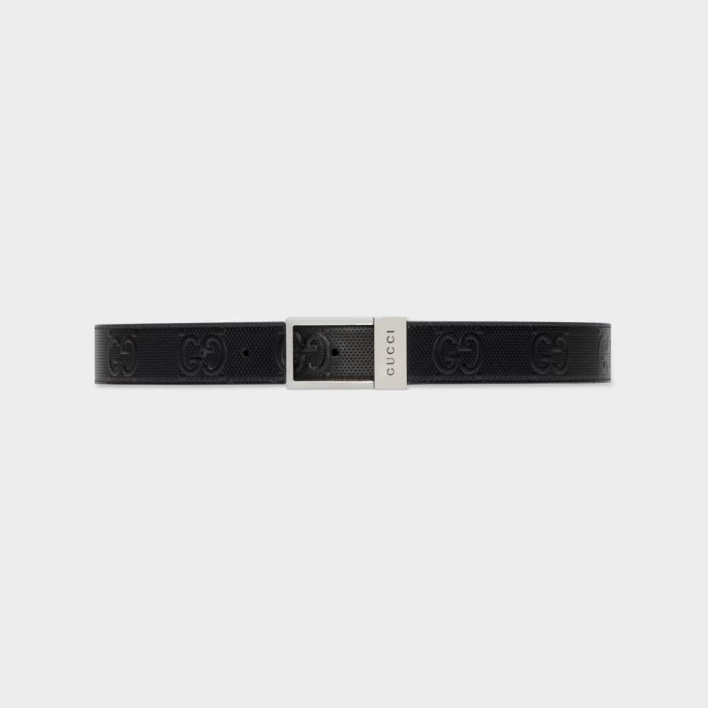 Black GG Belt With Rectangular Buckle Designer Belts for Men