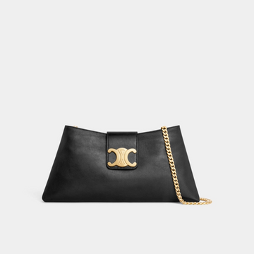 Black Wiltern Clutch Triomphe Soft In Smooth Calfskin Leather Shoulder Bag for Women