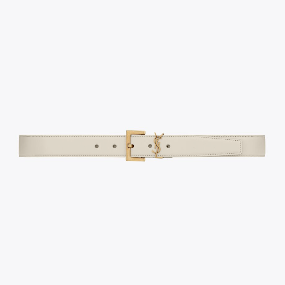 Blanc Vintage Cassandre Belt With Square Buckle Designer Belts for Women