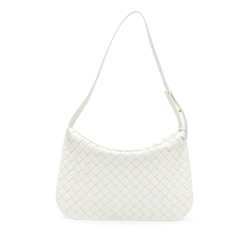 Bottega Veneta Brushed Calfskin Intrecciato Cradle Fold Over Shoulder Bag