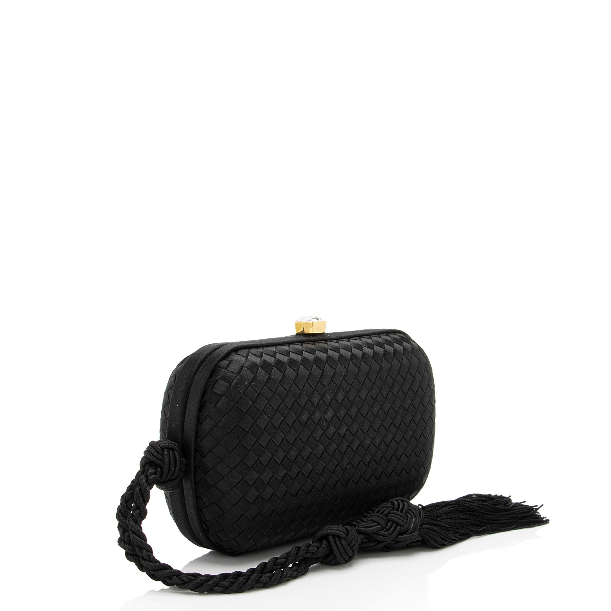 Bottega Veneta Intrecciato Satin Tassel Clutch