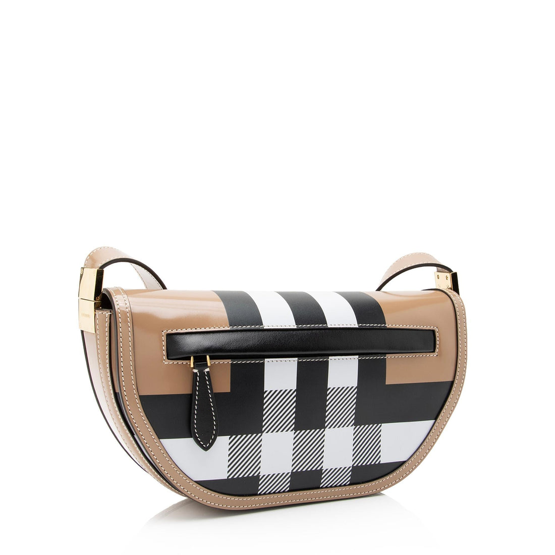 Burberry Smooth Calfskin Check Olympia Small Shoulder Bag (SHF-qfl34u)