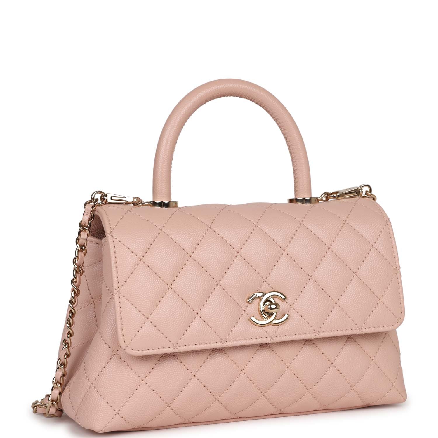 Chanel Small Coco Handle Light Pink Caviar Light Gold Hardware