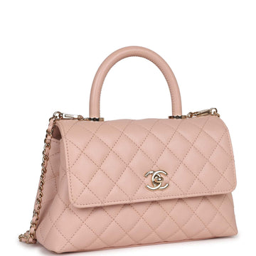 Chanel Small Coco Handle Light Pink Caviar Light Gold Hardware