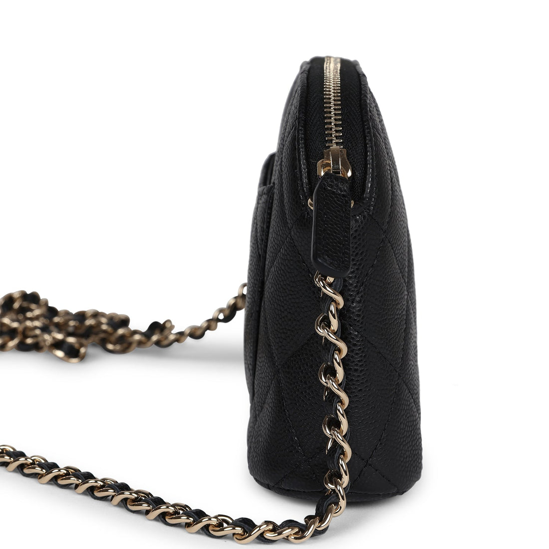 Chanel Small Clutch with Chain Black Caviar Gold Hardware