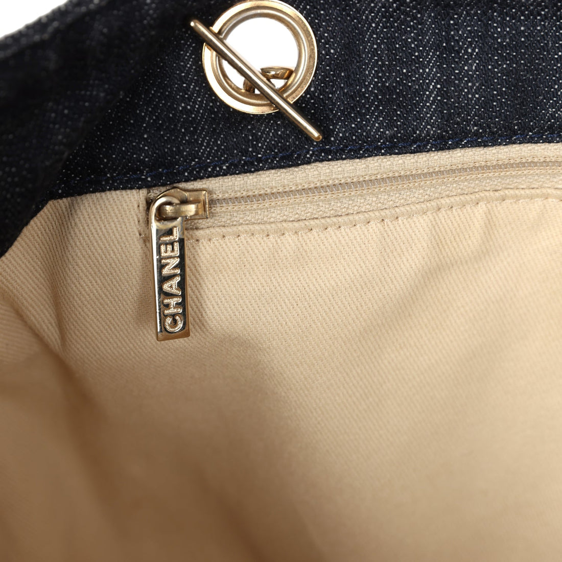 Chanel Night Flight Embroidered Shopping Tote Multicolored Denim Gold Hardware