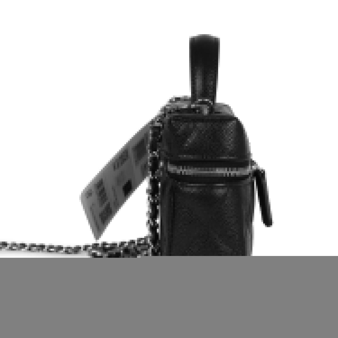 Chanel CC Top Handle Long Vanity Case With Chain Black Shiny Caviar Light Gold Hardware