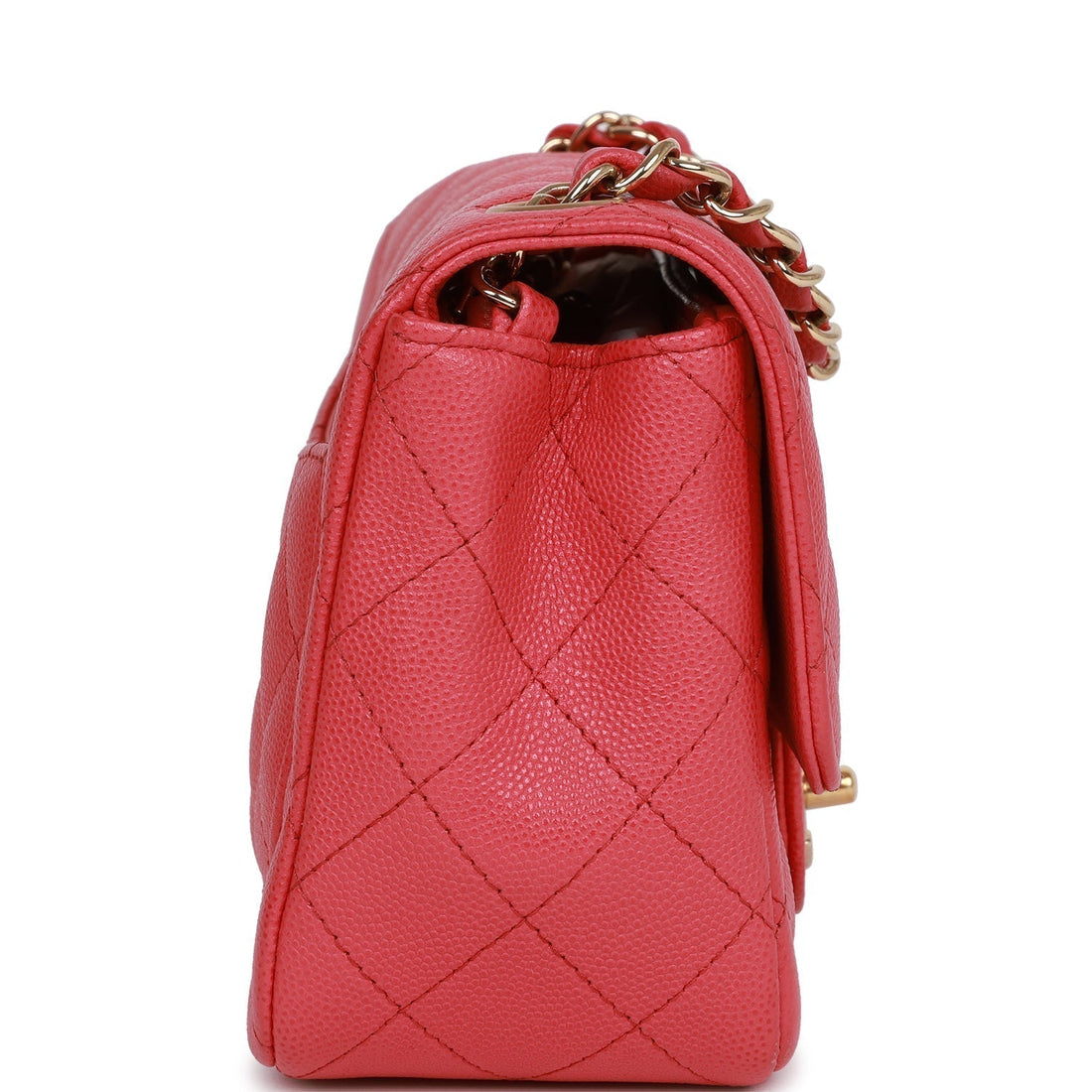 Chanel Mini Square Flap Bag Pink Caviar Gold Hardware