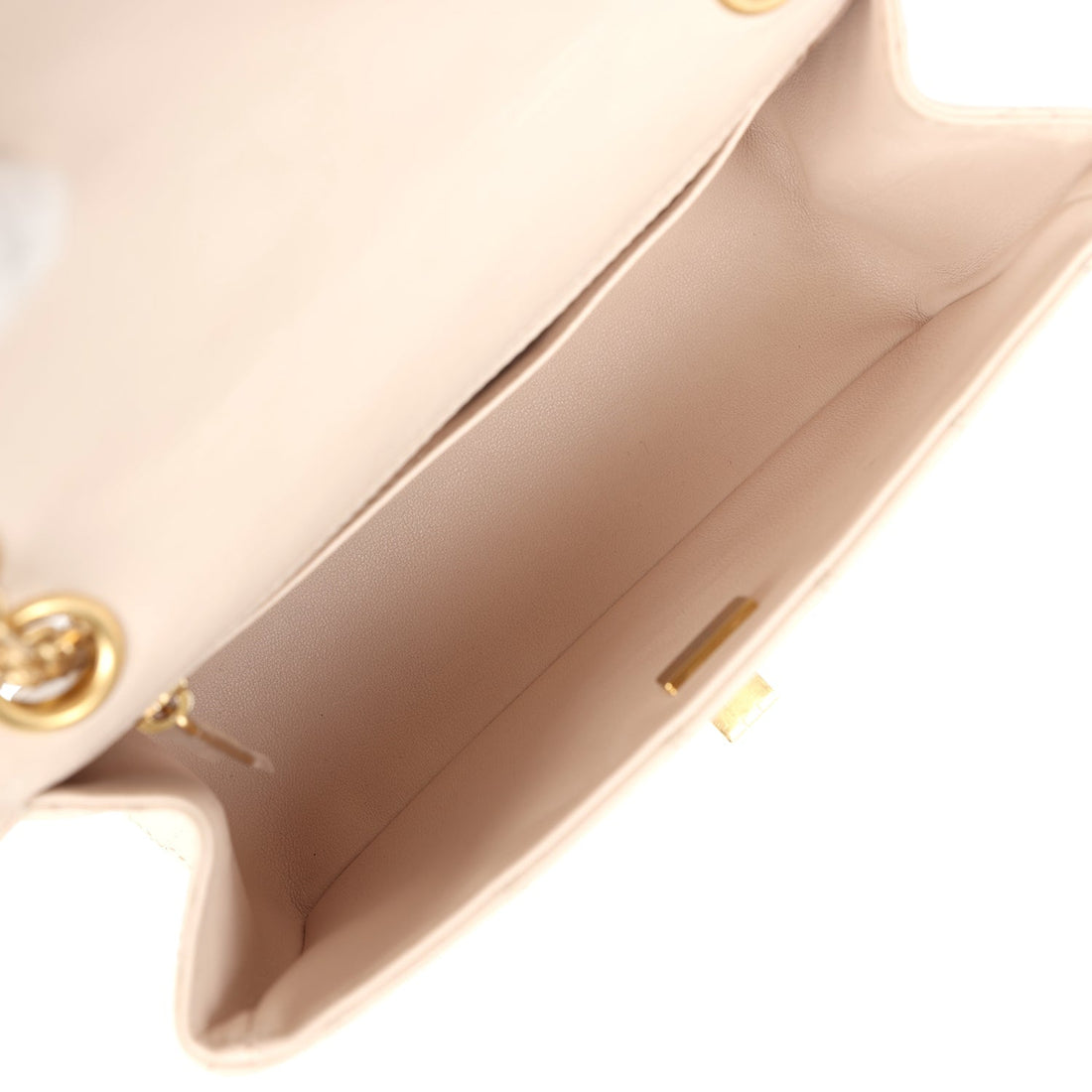 New Chanel Mini Reissue 224 2.55 Flap Bag Beige Aged Calfskin Antique Gold Hardware