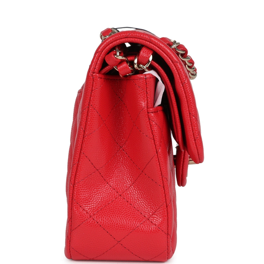 Chanel Small Classic Double Flap Bag Red Shiny Caviar Light Gold Hardware