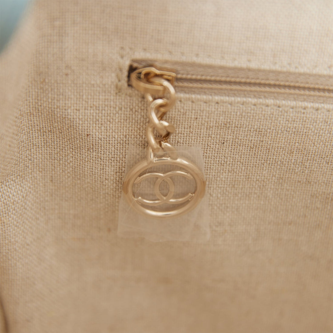 Chanel Small Deauville Shopping Tote Blue and Beige Boucle Light Gold Hardware