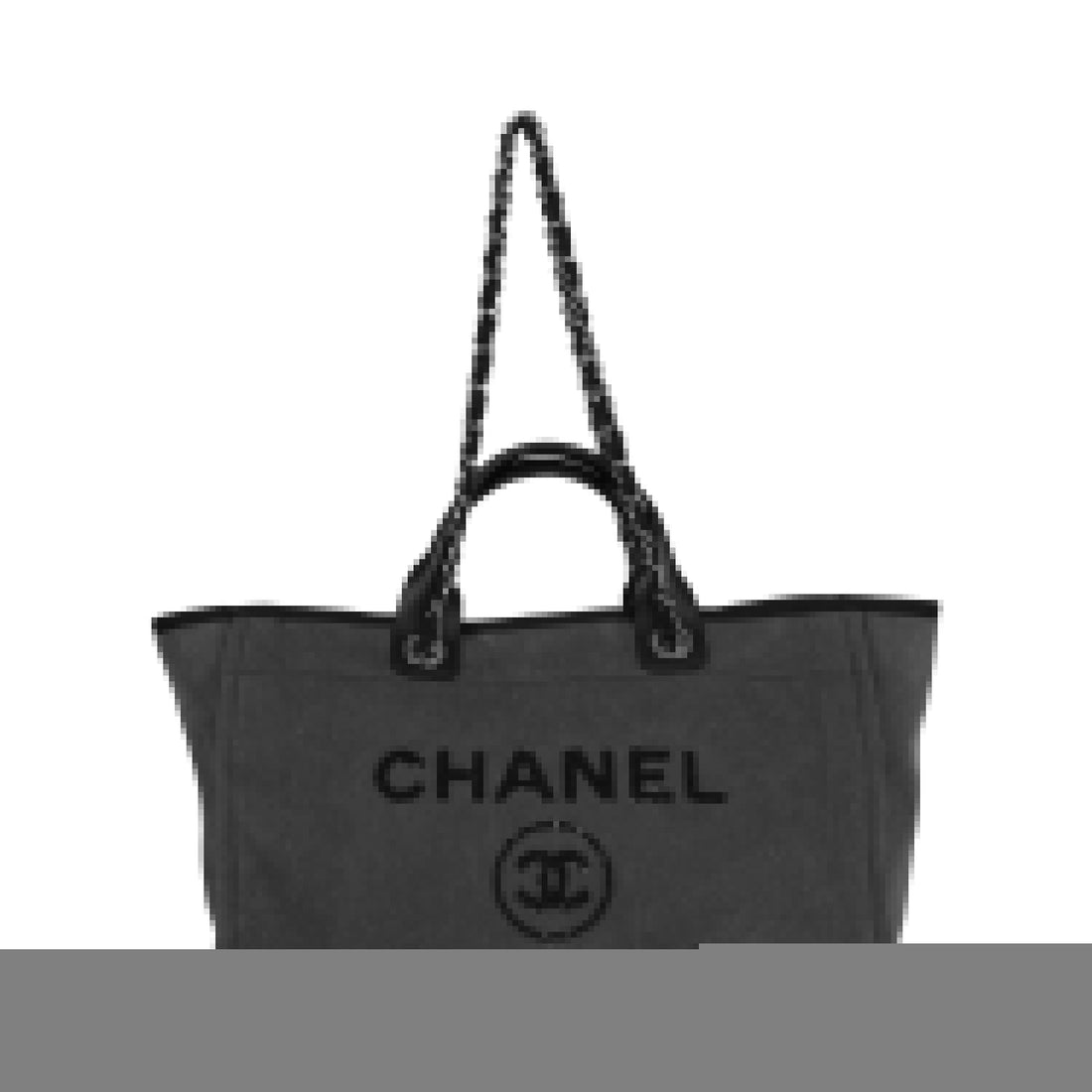 Chanel Medium Deauville Shopping Tote Dark Grey Denim Silver Hardware