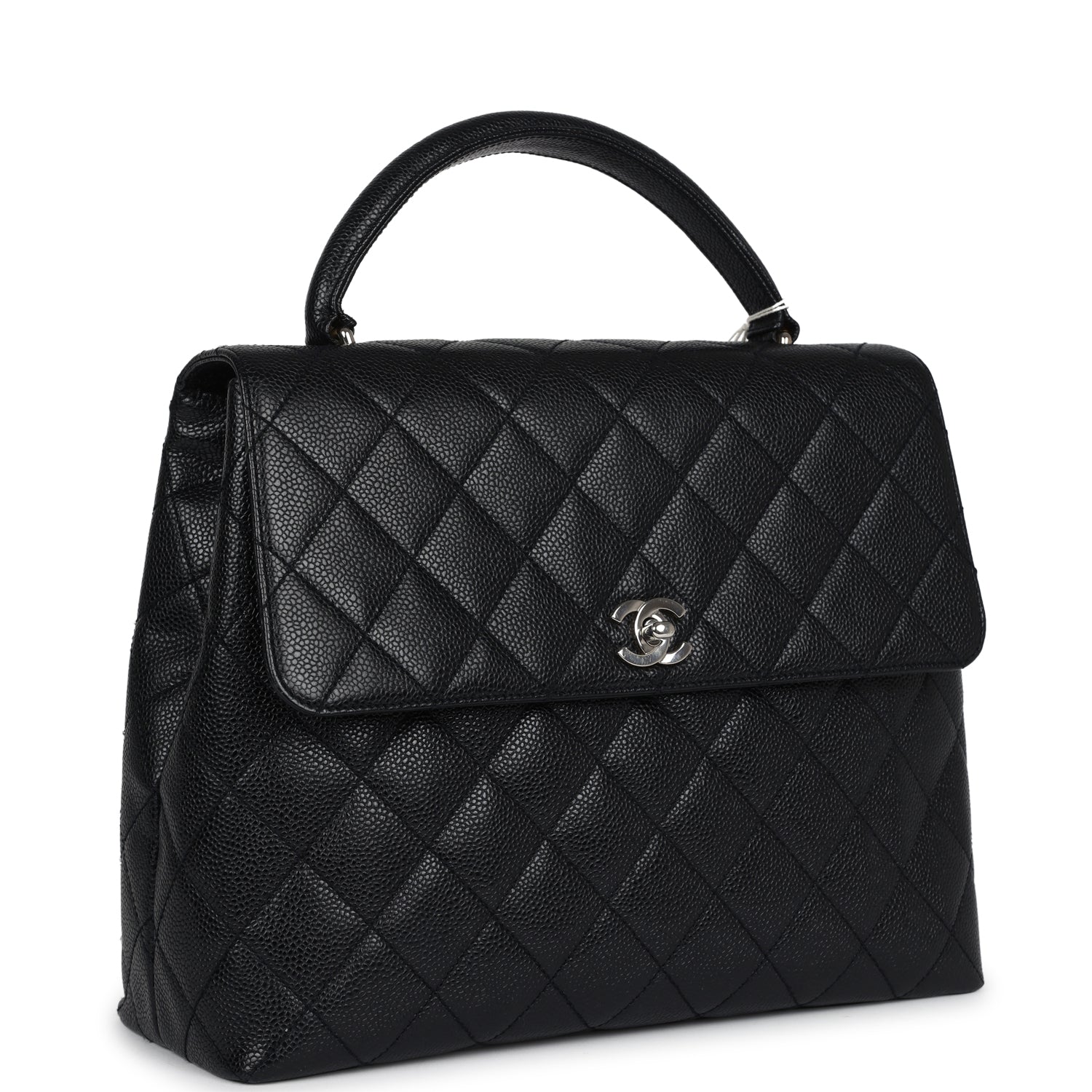 Chanel Kelly Flap Bag Black Caviar Silver Hardware