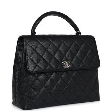 Chanel Kelly Flap Bag Black Caviar Silver Hardware