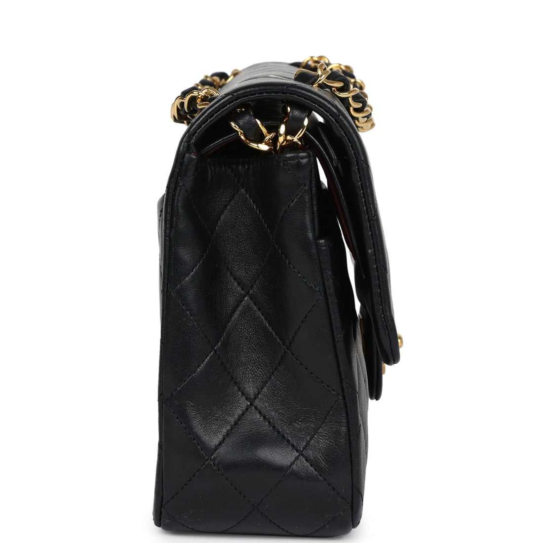 Vintage Chanel Medium Classic Double Flap Bag Black Lambskin Gold Hardware