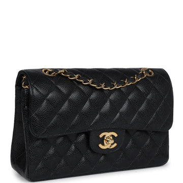 Vintage Chanel Small Classic Double Flap Black Caviar Gold Hardware