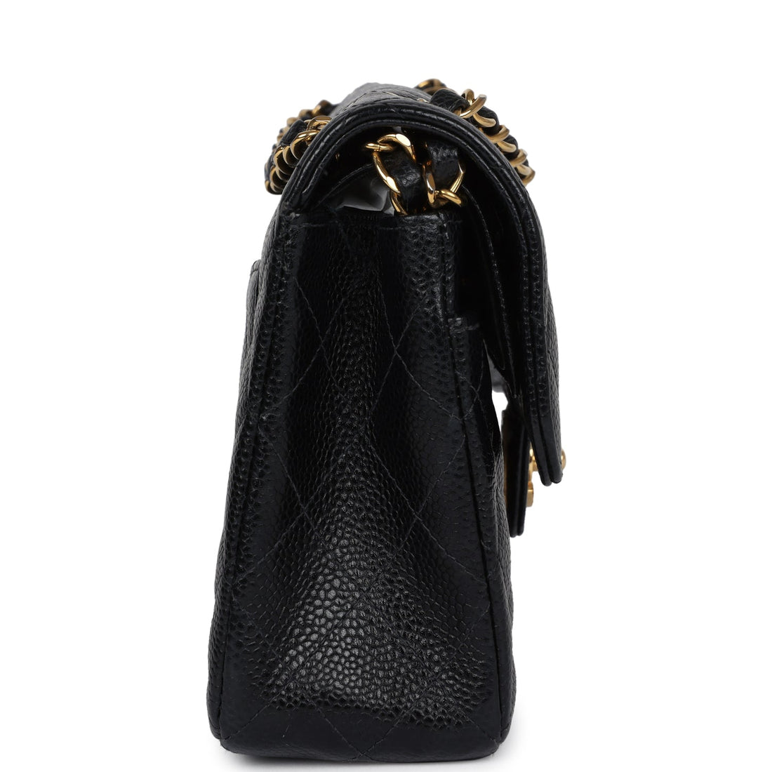 Vintage Chanel Small Classic Double Flap Black Caviar Gold Hardware