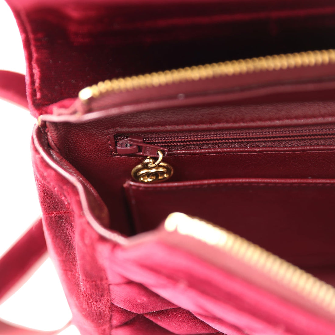 New Chanel Medium Classic Flap Backpack Burgundy Velvet Gold Hardware