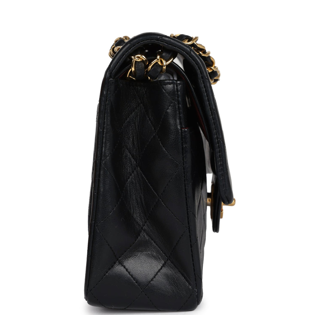 Vintage Chanel Medium Classic Double Flap Bag Black Lambskin Gold Hardware