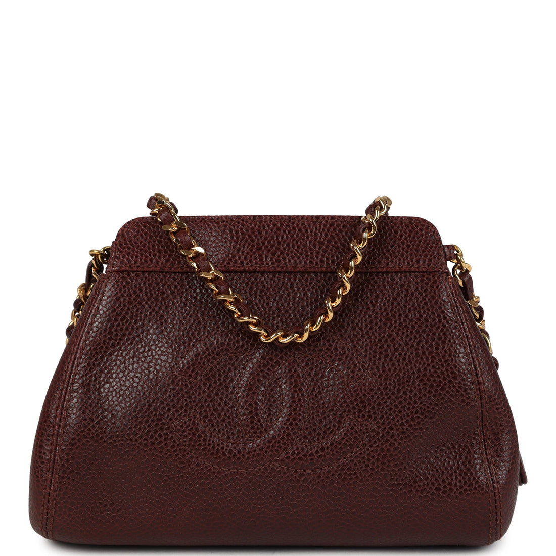 Chanel CC Shoulder Bag Brown Caviar Gold Hardware