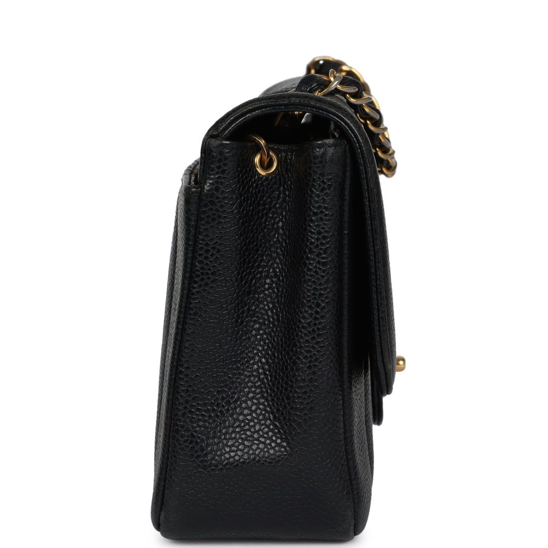 Chanel Medium Vertical Flap Bag Black Caviar Gold Hardware