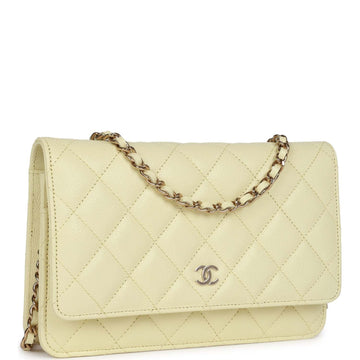 Chanel Wallet on Chain WOC Yellow Caviar Light Gold Hardware