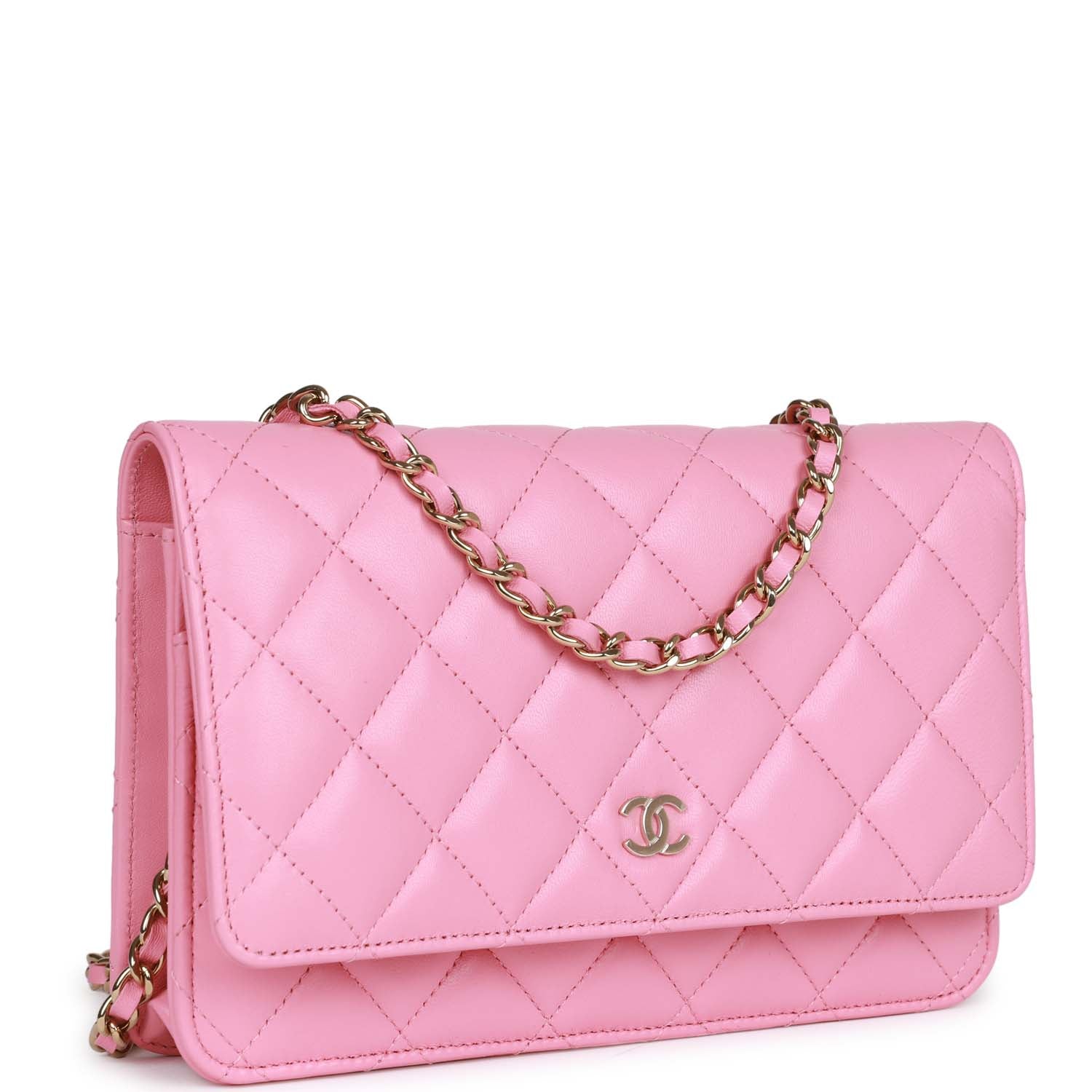 Chanel Wallet On Chain WOC Pink Lambskin Gold Hardware