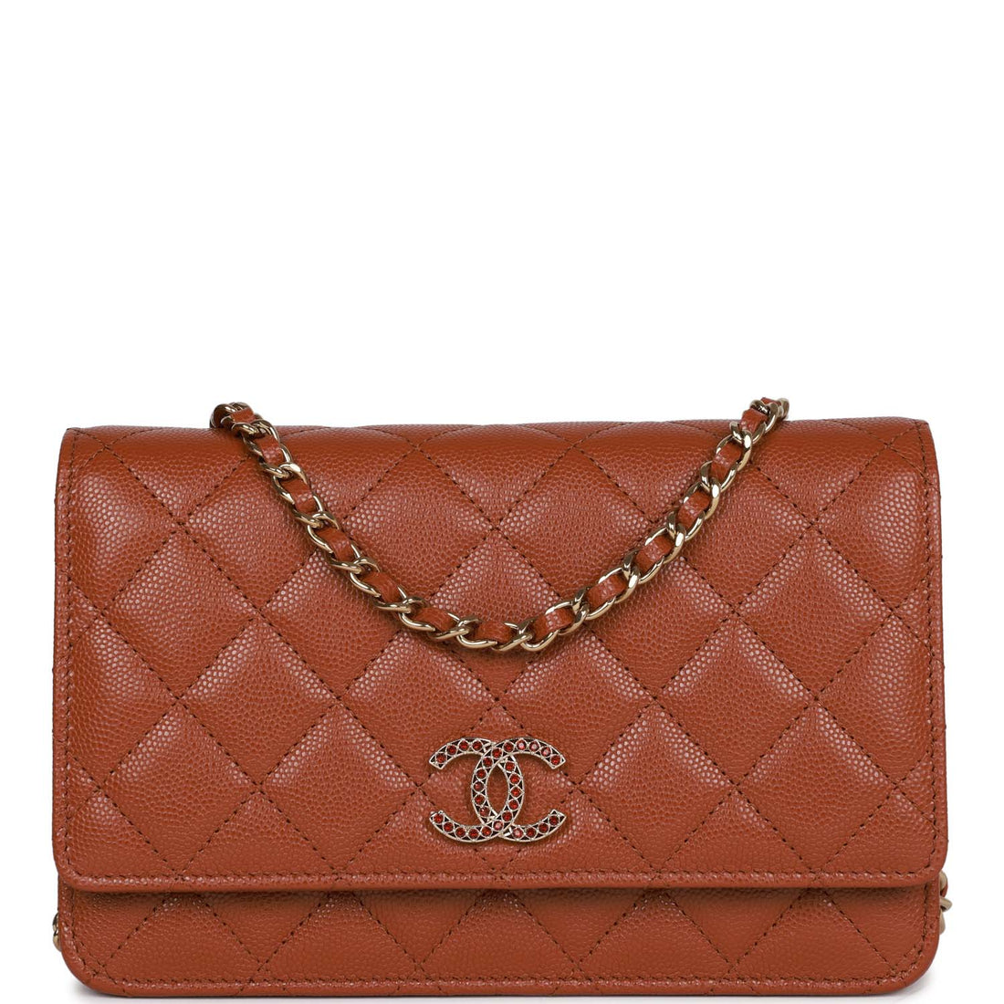 Chanel Wallet on Chain WOC Brown Caviar Gold Hardware