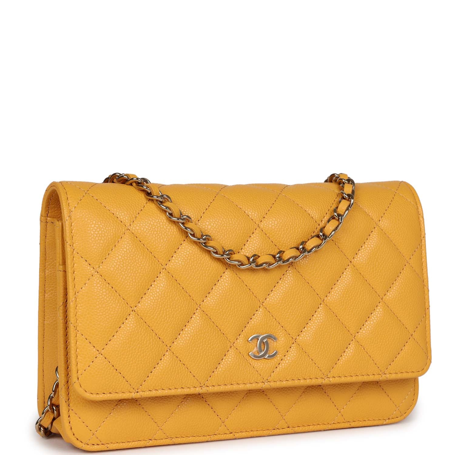 Chanel Wallet On Chain Yellow Caviar Gold Hardware