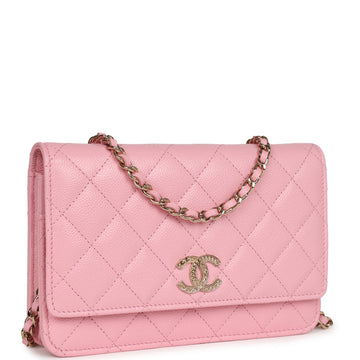 Chanel Wallet On Chain WOC Pink Caviar Gold Hardware