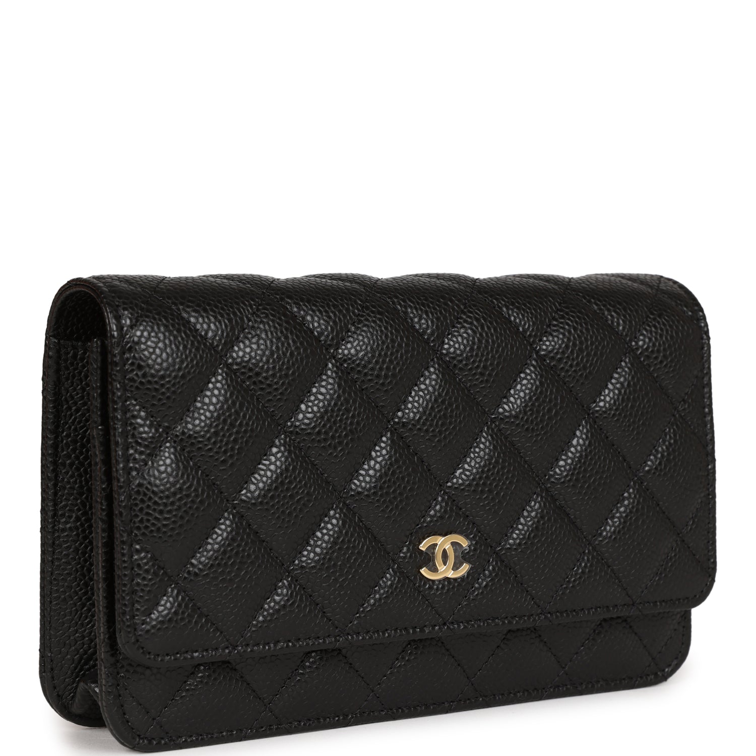 Chanel Wallet On Chain WOC Black Caviar Gold Hardware