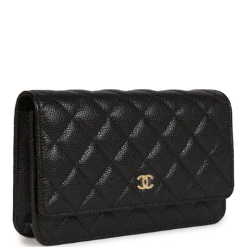 Chanel Wallet On Chain WOC Black Caviar Gold Hardware