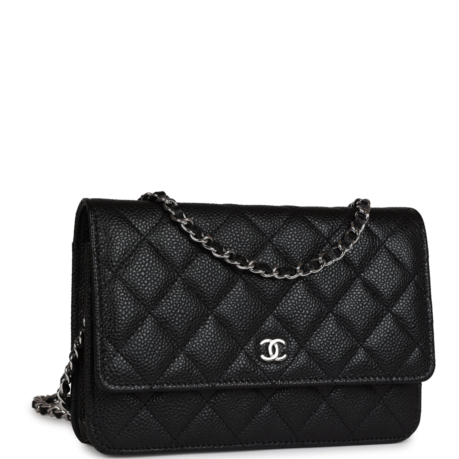 Chanel Wallet On Chain WOC Black Caviar Silver Hardware