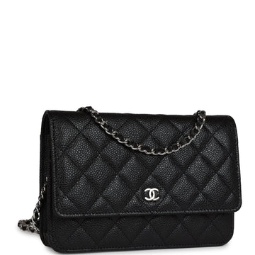 Chanel Wallet On Chain WOC Black Caviar Silver Hardware