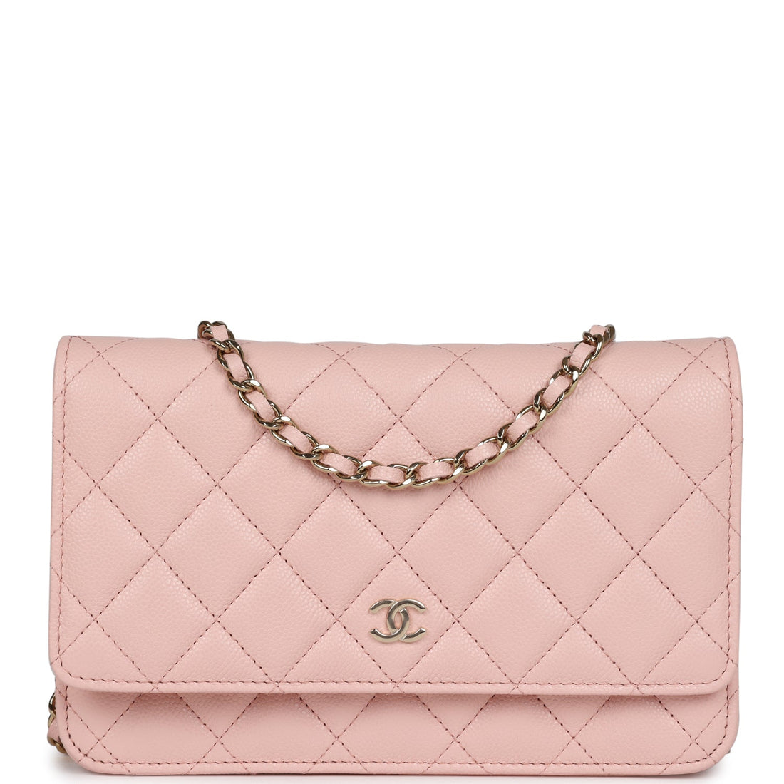 Chanel Wallet On Chain WOC Light Pink Caviar Light Gold Hardware