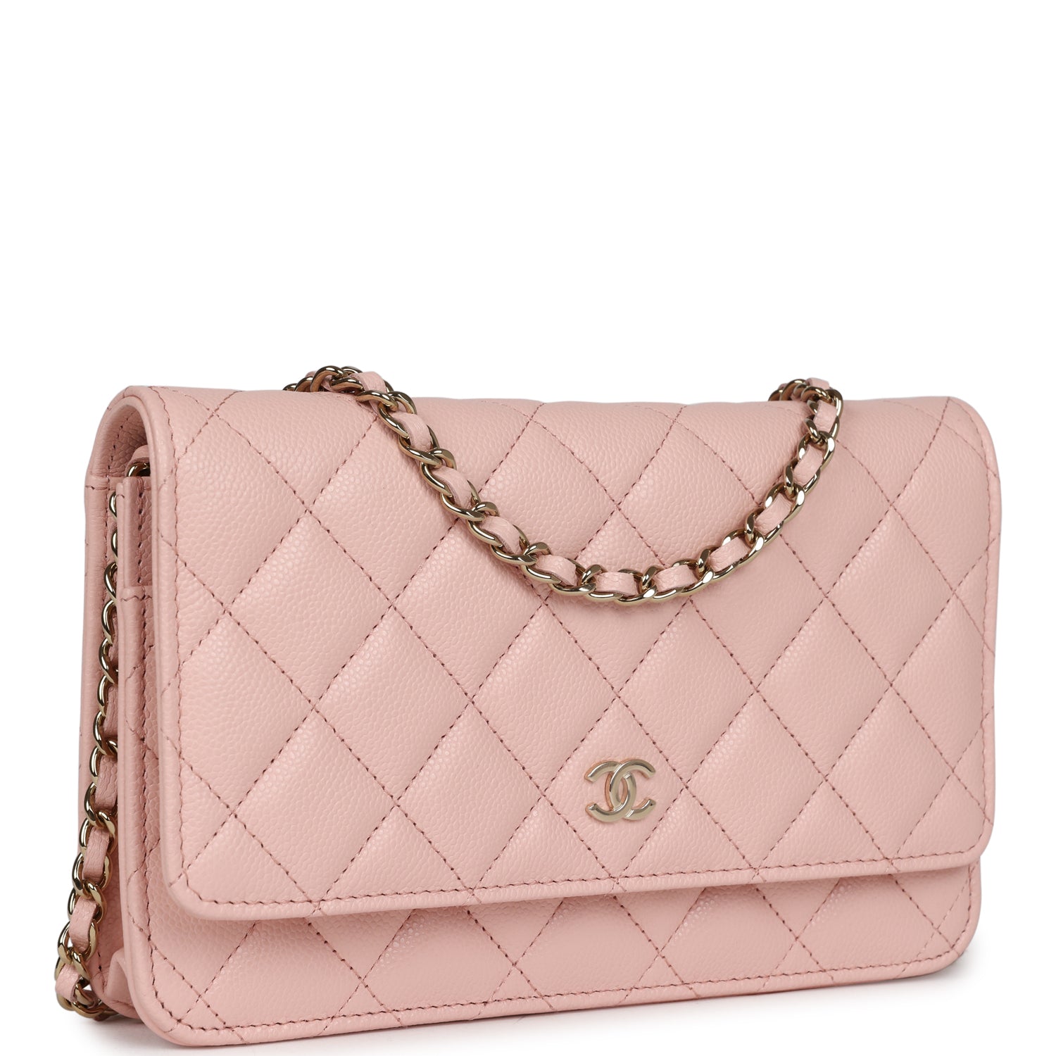 Chanel Wallet On Chain WOC Light Pink Caviar Light Gold Hardware