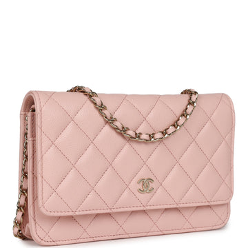 Chanel Wallet On Chain WOC Light Pink Caviar Light Gold Hardware
