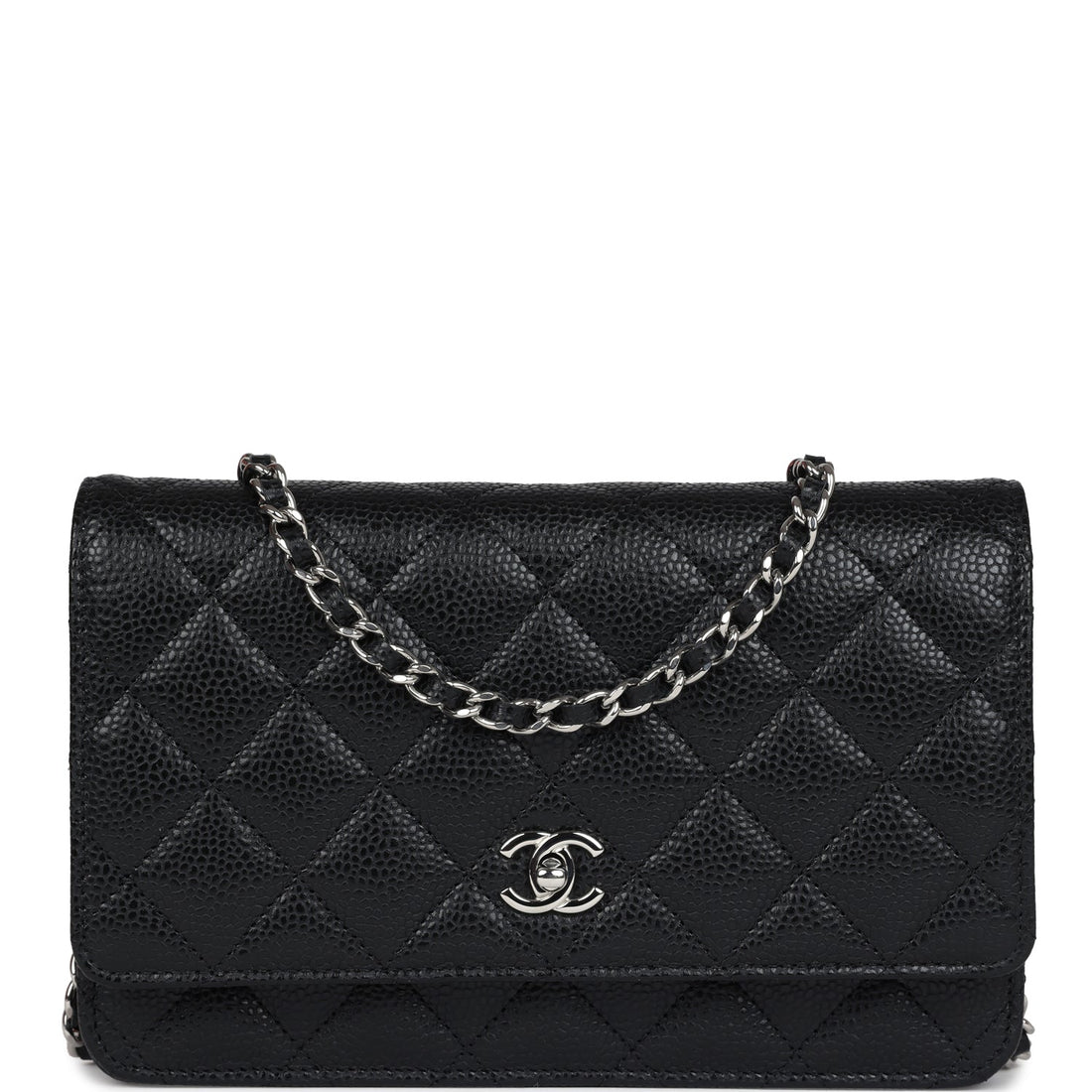 Chanel Wallet On Chain WOC Black Caviar Silver Hardware