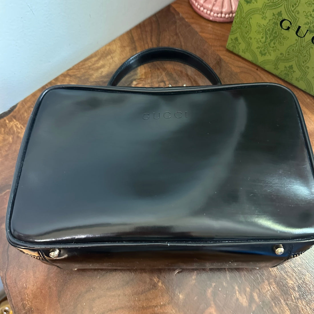 The Junco Crossbody/Clutch - Larger Prestige Totes Bags Gucci Bamboo Cosmetic Bag in Black Leather (Vertical)