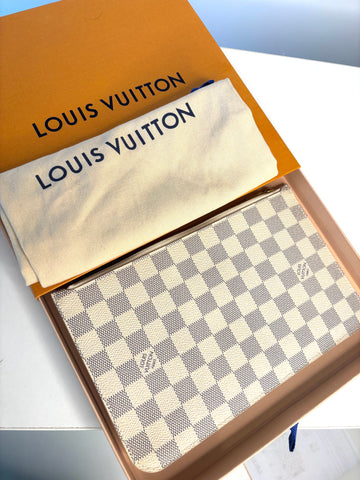 Louis Vuitton Neverfull Damier Azur Pouch Pochette Clutch Bag