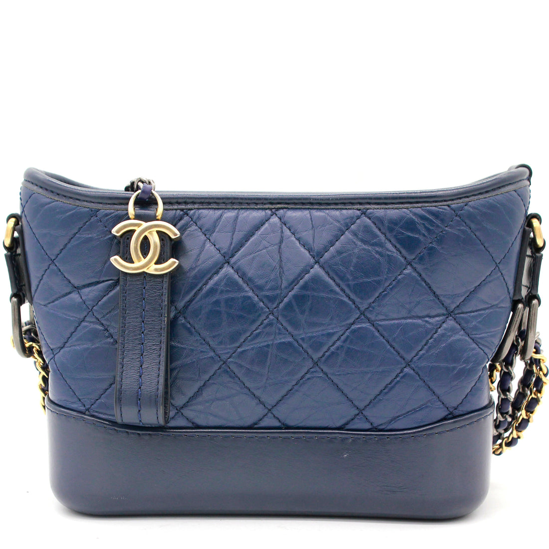 Chanel Calfskin Quilted Small Gabrielle Hobo Blue