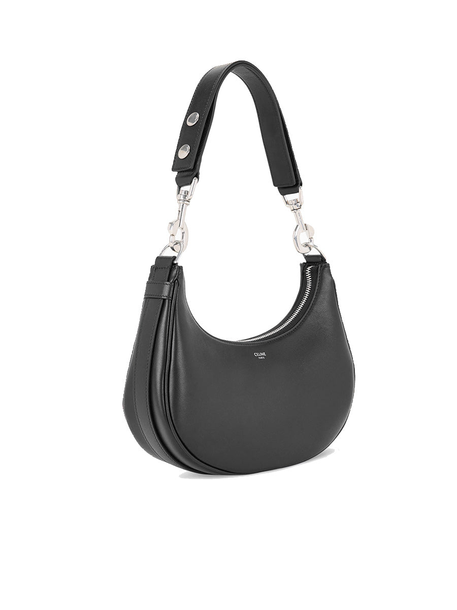 Medium Ava Strap Bag in Smooth Calfskin Black