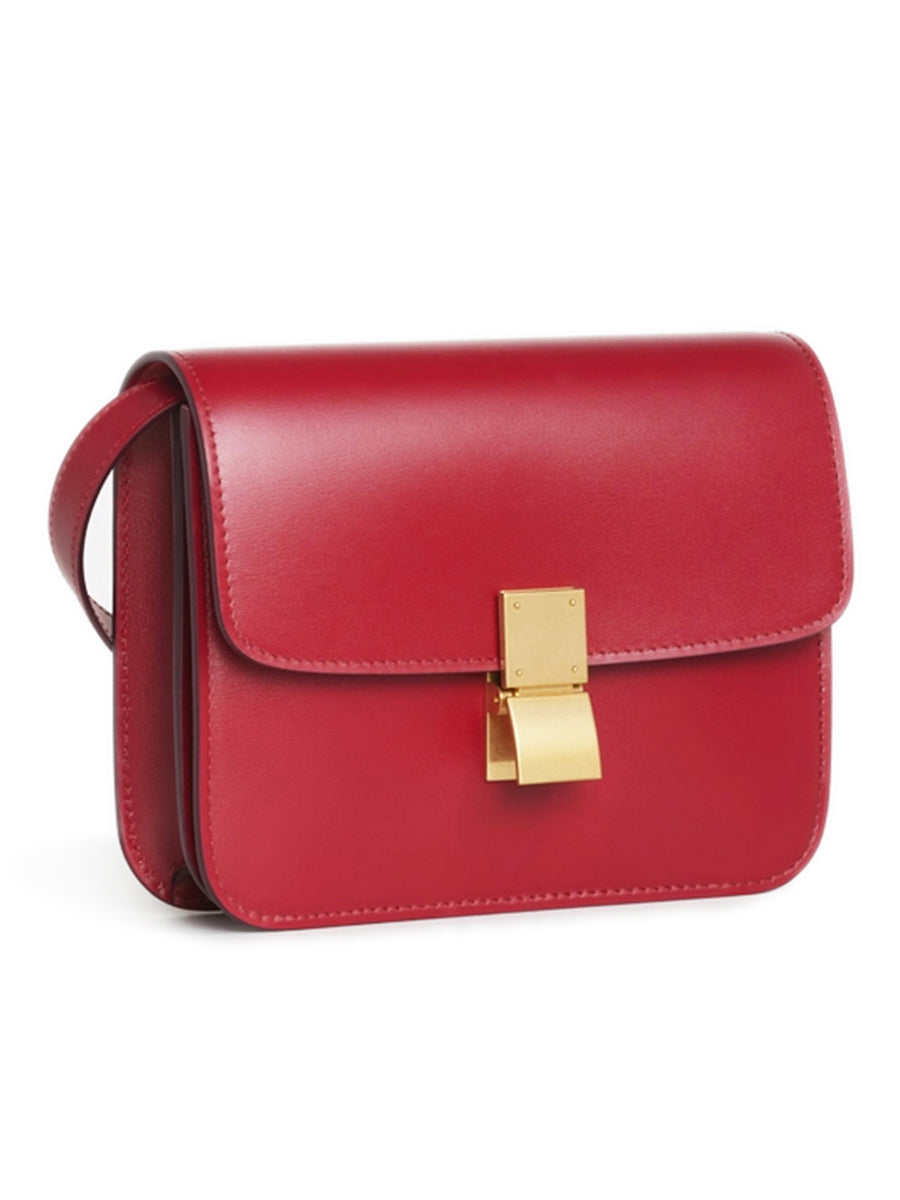 Teen Classic Bag in Box Calfskin Red