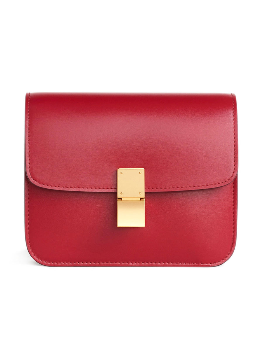 Teen Classic Bag in Box Calfskin Red