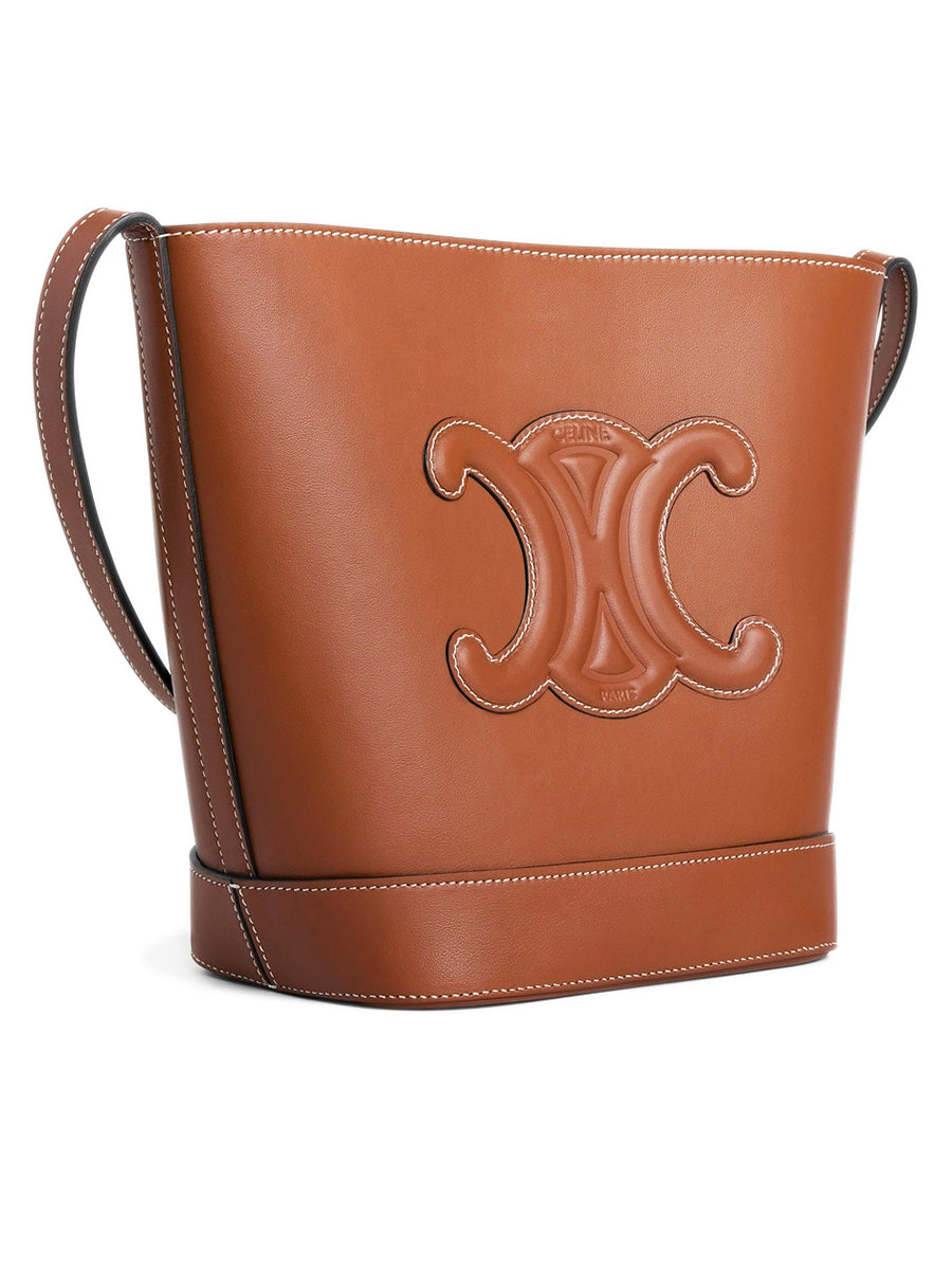 Small Bucket Cuir Triomphe in Smooth Calfskin Tan