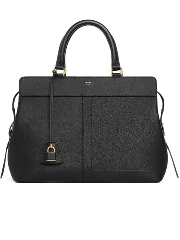 Medium Cabas de France Bag in Grained Calfskin Black