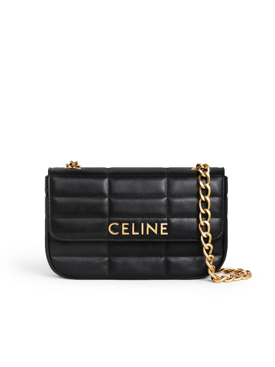 Chain Shoulder Bag Matelasse Monochrome In Quilted Goatskin Black