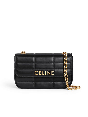 Chain Shoulder Bag Matelasse Monochrome In Quilted Goatskin Black